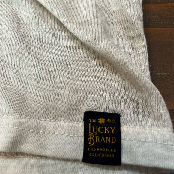 Lucky Brand short sleeve Henley, cream colored, loose fit - Picture 3 of 3